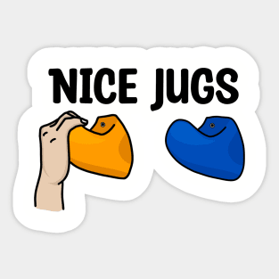 Rock Climbing Jugs Pun Sticker